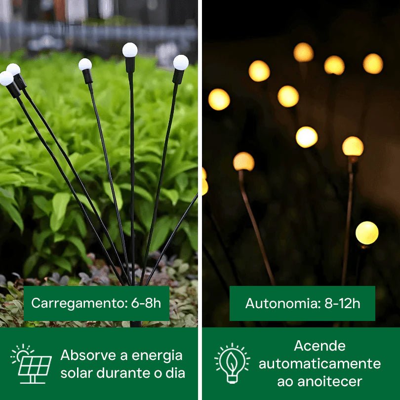 Luminária Solar de Led Efeito Vagalume - LumiGarden