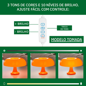 Luminária Cogumelo Laranja Italiano - Funghetto
