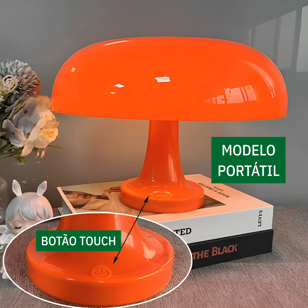 Luminária Cogumelo Laranja Italiano - Funghetto