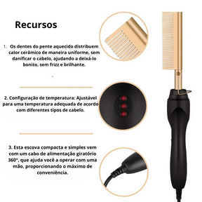 Pente Alisador Elétrico de Titânio - Belle Argus