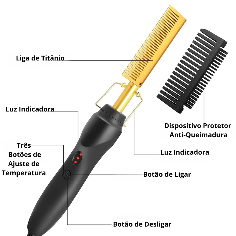 Pente Alisador Elétrico de Titânio - Belle Argus