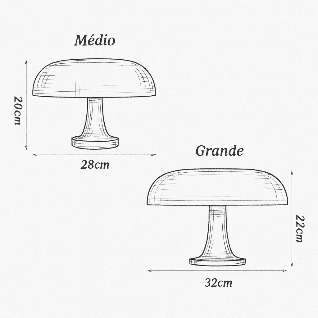 Luminária Cogumelo Laranja Italiano - Funghetto