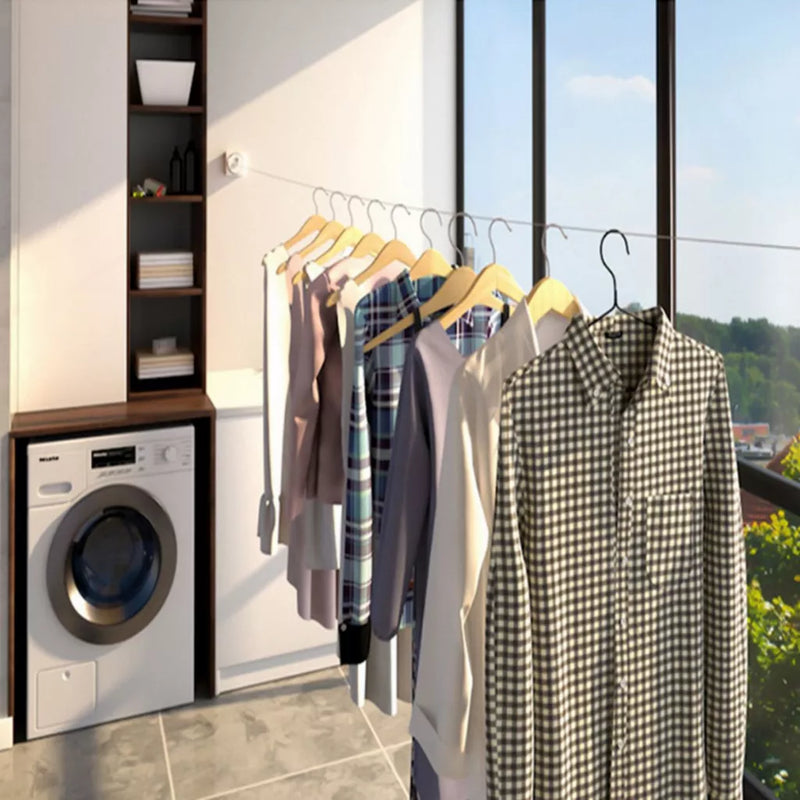 Varal Invisível Retrátil de Aço inox - Tazzi🔥 QUEIMA DE ESTOQUE VERÃO