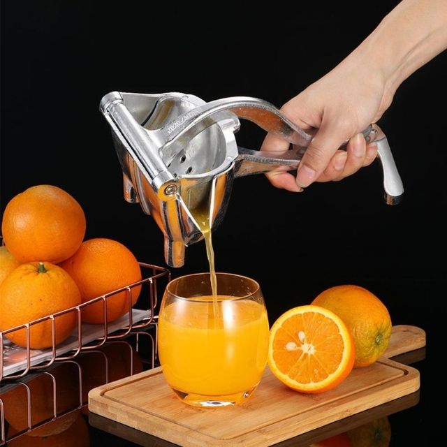 Espremedor Manual de Frutas Alumínio - Suco Natural sem Esforço