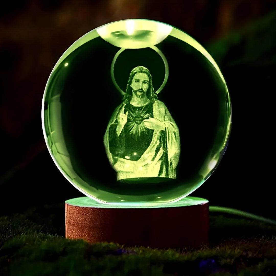 Luminária Religiosa - Bola de Cristal Jesus Cristo