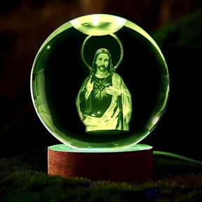 Luminária Religiosa - Bola de Cristal Jesus Cristo