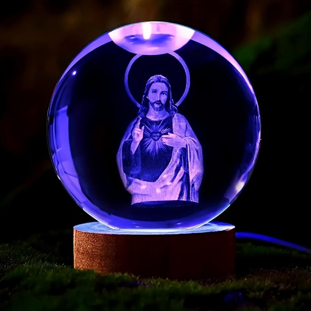 Luminária Religiosa - Bola de Cristal Jesus Cristo