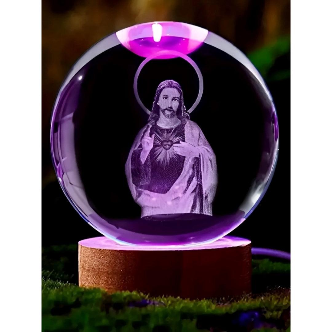 Luminária Religiosa - Bola de Cristal Jesus Cristo