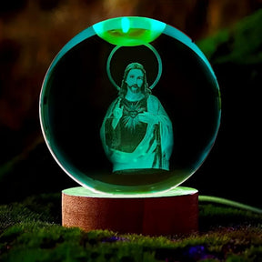 Luminária Religiosa - Bola de Cristal Jesus Cristo
