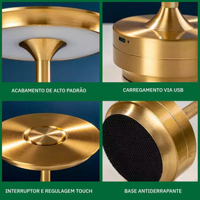 Luminária de Mesa Portátil Led Touch - Nocturna