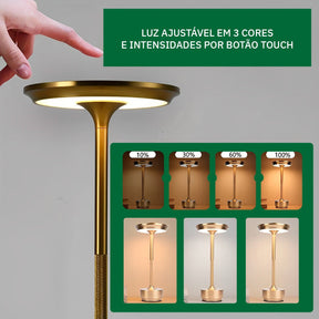 Luminária de Mesa Portátil Led Touch - Nocturna