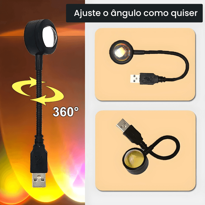 Luminária Por do Sol - Sunset Glow (Portátil)